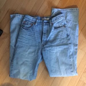 levi’s ribcage split flare jeans